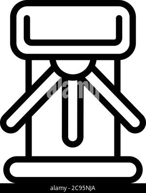 Closed turnstile icon, outline style Stock Vector
