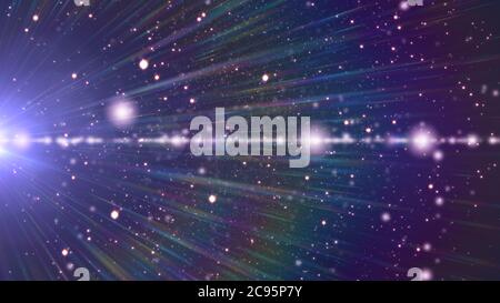 cosmos stars light lens flare in space Stock Photo