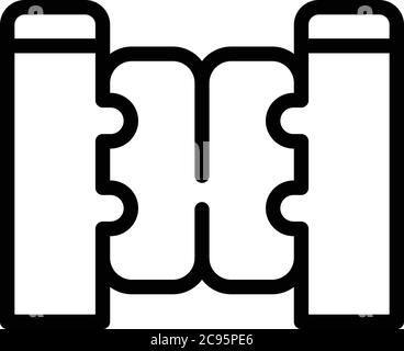 Train turnstile icon, outline style Stock Vector