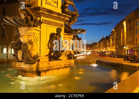 geography / travel, Germany, Bavaria, Augsburg, Hercules fountain, Additional-Rights-Clearance-Info-Not-Available Stock Photo