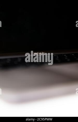 Detail of MacBook Pro computer Stock Photo