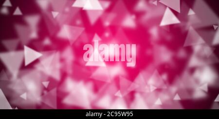 Flying triangular shapes over pink background Stock Photo