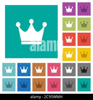Premium services multi colored flat icons on plain square backgrounds. Included white and darker icon variations for hover or active effects. Stock Vector