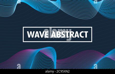 wave abstract with lettering in blue background vector illustration design Stock Vector