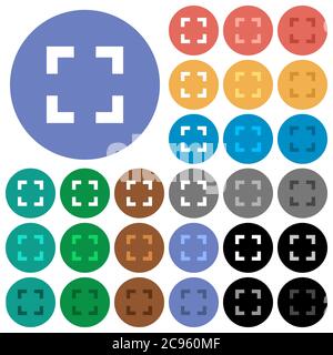 Selector tool multi colored flat icons on round backgrounds. Included white, light and dark icon variations for hover and active status effects, and b Stock Vector