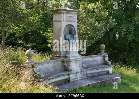 geography / travel, Germany, Bavaria, Tegernsee on the Tegernsee, monument for the regional literature, Additional-Rights-Clearance-Info-Not-Available Stock Photo