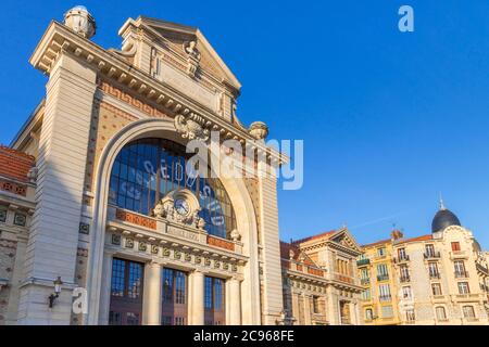 Former railway station Gare du Sud, Nice, Cote d'Azur, France, Europe Stock Photo