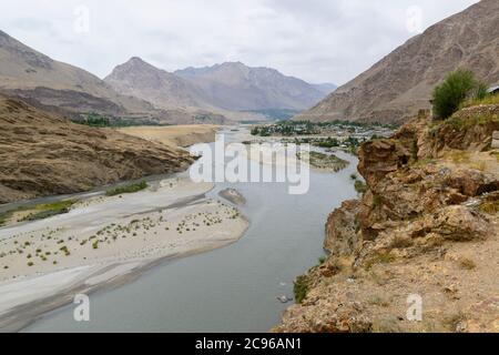 Khorog. A town in the Wakhan Corridor, Tajikistan, Stock Photo