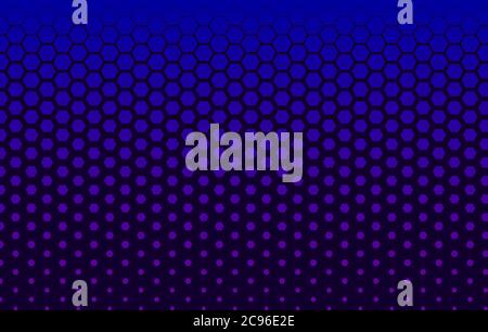 Halftone technology banner with hexagons, futuristic blue gradient background, digital element, hexagon pattern Stock Vector