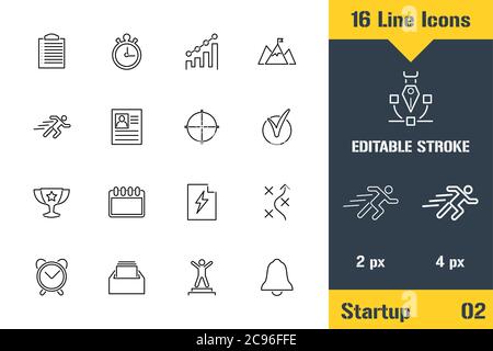 Planning, Business Workflow, Idea. Thin line icon - Outline flat vector illustration. Editable stroke pictogram. Premium quality graphics concept for Stock Vector