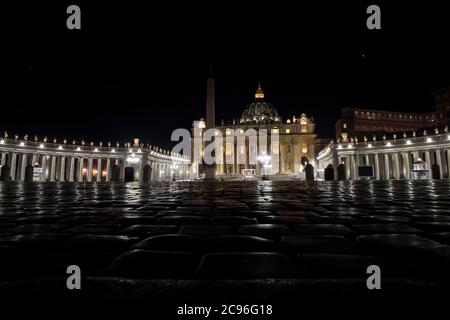 Pope Francis presides over Good Friday's Way of the Cross (Via Crucis) at St. Peter's Square during the lockdown aimed at curbing the spread of the CO Stock Photo