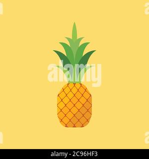 Pineapple in flat style. Vector illustration Stock Vector