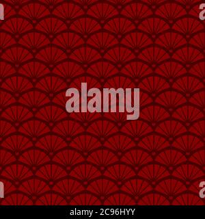Geometric seamless vintage pattern with fans, abstract pattern in chinese style Stock Vector