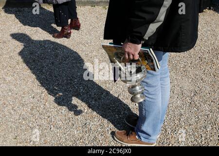 Funeral at Evreux graveyard, France during COVID-19 epidemic. Stock Photo