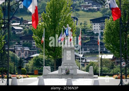 Public garden. Memorial. Saint Gervais. France. Stock Photo