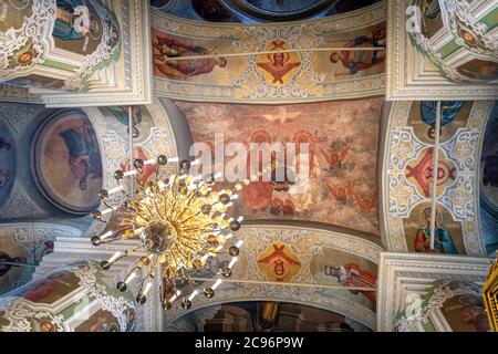 Kazan/Russia-05.07.20:Inside the orthodox church in kazan kremlin in Tatarstan Stock Photo