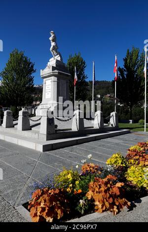 Public garden. Memorial. Saint Gervais. France. Stock Photo