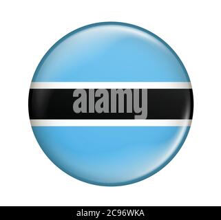 Botswana flag icon vector illustration isolated on white background.Botswana flag.Flag icon glossy. Stock Vector
