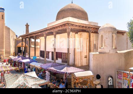 The view o famous bazaar street in Khiva Stock Photo