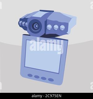 Portable DVR ( digital video recorder) with LCD screen Stock Vector