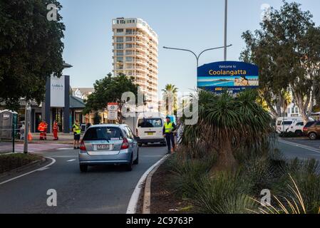 Coolangatta, Qld, Australia - July 16, 2020: police check ...