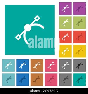 Vector symbol multi colored flat icons on plain square backgrounds. Included white and darker icon variations for hover or active effects. Stock Vector