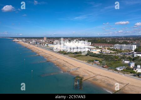 Butlins Bognor Regis Resort aerial view on a warm and sunny summers day on the south coast of England. Stock Photo