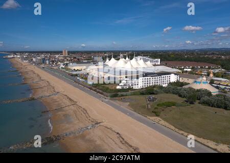 Butlins Bognor Regis Resort aerial view on a warm and sunny summers day on the south coast of England. Stock Photo