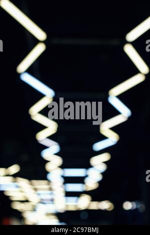 Abstract light technology background. Blur light. Defocused lamps Stock Photo
