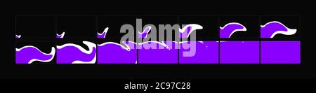 liquid animation transition effect. Transitions FX sprite sheet of ready for game, cartoon, video, animation and motion design. colorful scene transit Stock Vector