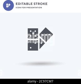 Dominoes icon vector, filled flat sign, solid pictogram isolated on white, logo illustration. Dominoes icon for presentation. Stock Vector