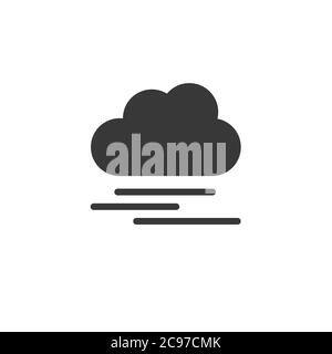 Heavy fog and cloud. Isolated icon. Weather glyph vector illustration Stock Vector