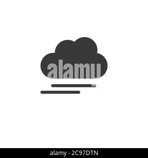 Fog and cloud. Isolated icon. Weather glyph vector illustration Stock Vector