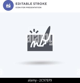 Cheque icon vector, filled flat sign, solid pictogram isolated on white, logo illustration. Cheque icon for presentation. Stock Vector