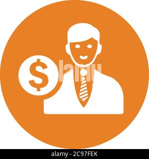 Businessman, investor icon, vector graphics for various use. Thank you. Stock Vector