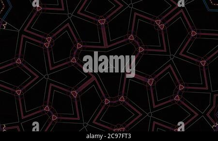 Dark kaleidoscope patterned background for wallpapers Stock Photo