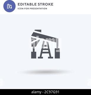 Pump Jack icon vector, filled flat sign, solid pictogram isolated on white, logo illustration. Pump Jack icon for presentation. Stock Vector