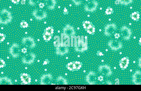 Green white kaleidoscope patterned background for wallpapers Stock Photo