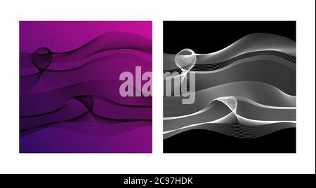 Abstract vector design element. Flowing particle waves. Stock Vector