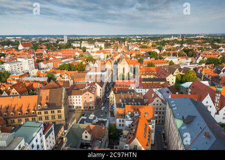 Augsburg, Germany rooftop town view. Stock Photo