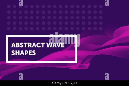 Dynamic particles sound wave flowing over dark. Blurred lights vector abstract background. Beautiful wave shaped array of glowing dots. Stock Vector