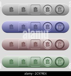 Undo note changes icons on rounded horizontal menu bars in different colors and button styles Stock Vector