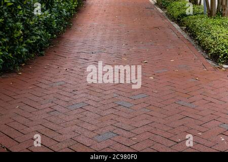 Brick Walkway In A Herringbone Pattern For Use As A Graphics Background Or Texture Stock Photo Alamy