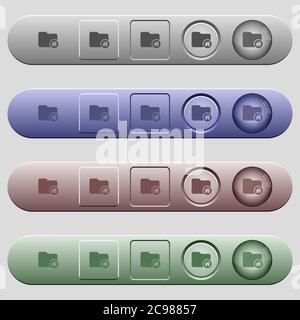 Home directory icons on rounded horizontal menu bars in different colors and button styles Stock Vector