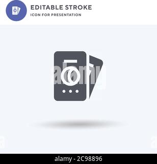 Tarot icon vector, filled flat sign, solid pictogram isolated on white, logo illustration. Tarot icon for presentation. Stock Vector