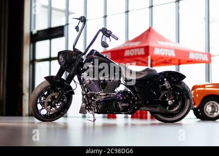 A Harley Davidson Road King Special Bobber conversion in the Motorworld Koln Rhineland. Cologne 07 27 2020 usage worldwide Stock Photo Alamy