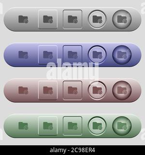 Cloud directory icons on rounded horizontal menu bars in different colors and button styles Stock Vector