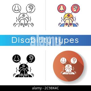 Sensory sensitivity linear icon. Trigger for perception. Physical ...