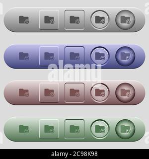 Undo directory last operation icons on rounded horizontal menu bars in different colors and button styles Stock Vector