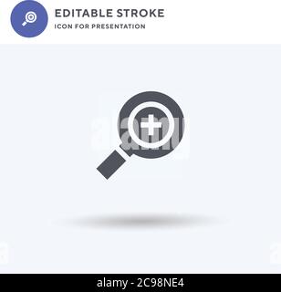Zoom In icon vector, filled flat sign, solid pictogram isolated on white, logo illustration. Zoom In icon for presentation. Stock Vector